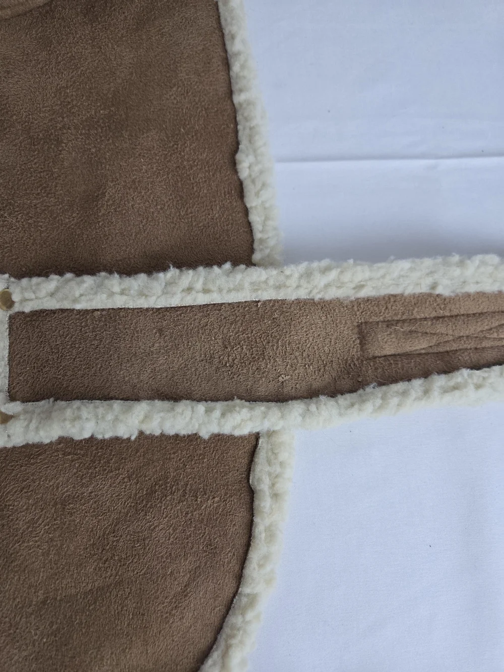 Dog Jacket Medium Brown Sherpa-Trim Dog Coat with Cream Faux-Shearling